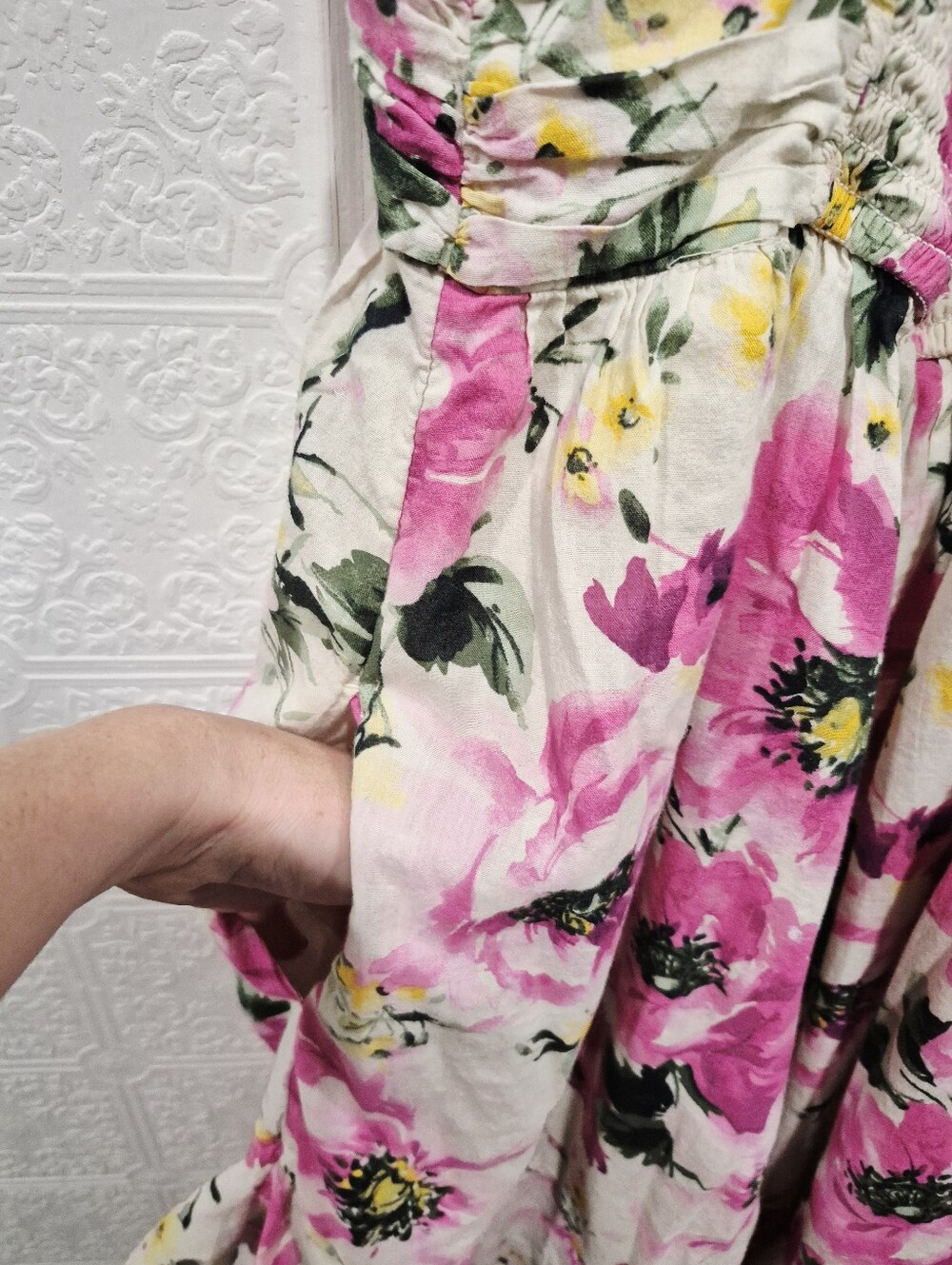 Abercrombie & Fitch Pink & White Floral Tiered Maxi Dress - Picture 11 of 14